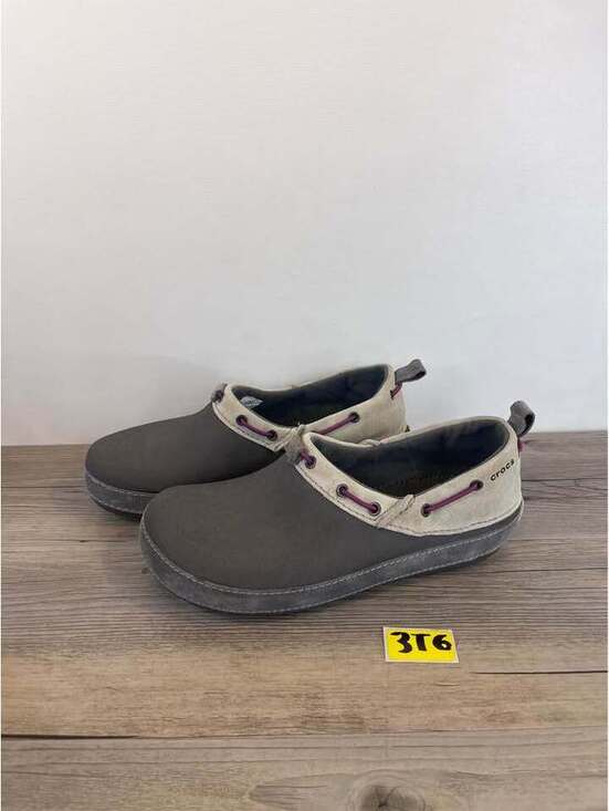 CROCS Shoes - Crocs Santa Cruz Suede Slip On Loafers Dark Grey Womens Size 10